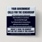 Badge Carré 5 Cm Débat sur le vaccin (Devant)