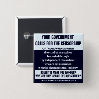 Badge Carré 5 Cm Débat sur le vaccin