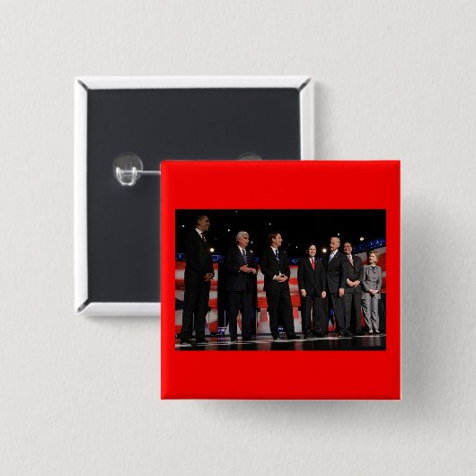 Badge Carré 5 Cm Debate d'Obama (Devant & derrière)