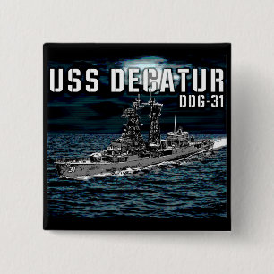 Badge Carré 5 Cm Décatur, destroyer de missiles guidés