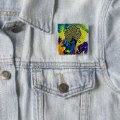 Badge Carré 5 Cm Décès par Michael Moffa (En situation)