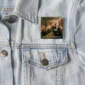 Badge Carré 5 Cm Déclaration d'indépendance et Citation Ben Frankli (En situation)