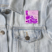 Badge Carré 5 Cm Déco Fleurs Nommées (En situation)