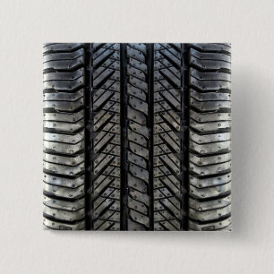 Badge Carré 5 Cm Décor de style automobile en fil de fil en caoutch