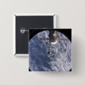 Badge Carré 5 Cm Découverte de la navette spatiale 11 (Devant & derrière)