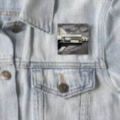 Badge Carré 5 Cm Découverte de la navette spatiale 3 (En situation)