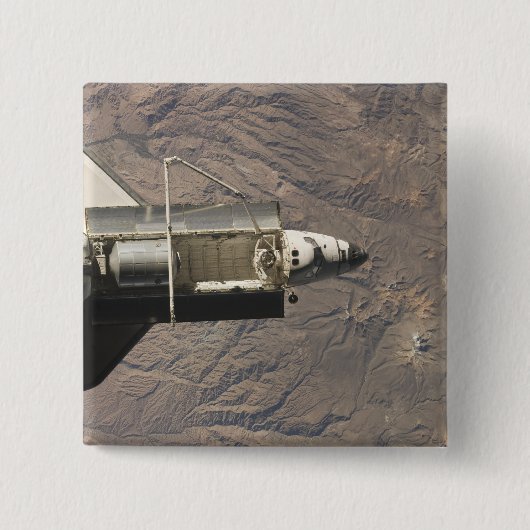 Badge Carré 5 Cm Découverte de la navette spatiale 4 (Devant)