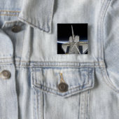 Badge Carré 5 Cm Découverte de la navette spatiale 6 (En situation)