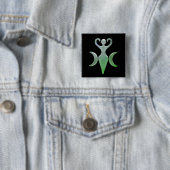 Badge Carré 5 Cm Déesse triple (En situation)
