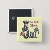 Badge Carré 5 Cm Défi à être différent ! (Devant & derrière)