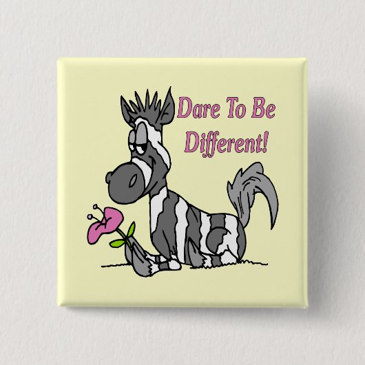 Badge Carré 5 Cm Défi à être différent ! (Devant)