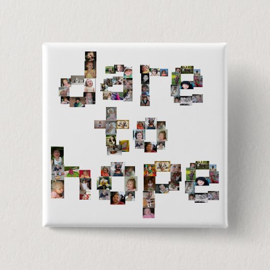 Badge Carré 5 Cm Défi pour espérer des boutons (Devant)