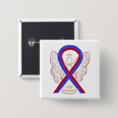 Badge Carré 5 Cm Déficience cardiaque congénitale Sensibilisation a (Devant & derrière)