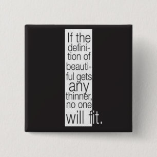 Badge Carré 5 Cm Définition de beau. Bouton