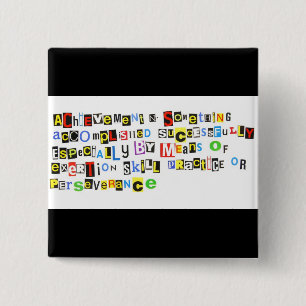 Badge Carré 5 Cm Définition de l'accomplissement