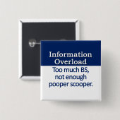 Badge Carré 5 Cm Définition de surcharge d'information (Devant & derrière)