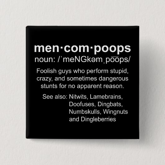 Badge Carré 5 Cm définition des méncompoops (Devant)