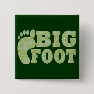 Badge Carré 5 Cm Déguisement camouflage vert Bigfoot texte