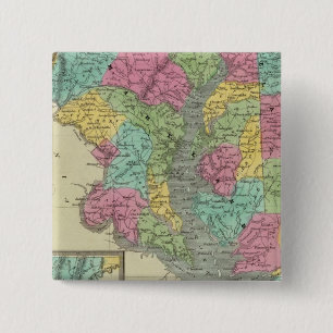 Badge Carré 5 Cm Delaware Et MaryLand