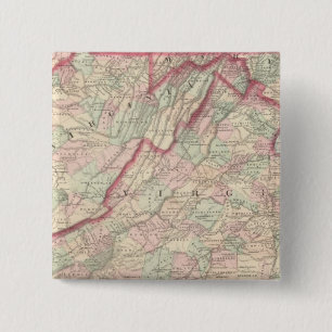 Badge Carré 5 Cm Delaware, Maryland, Virginie-Occidentale
