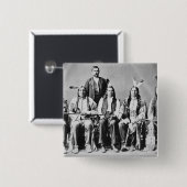 Badge Carré 5 Cm Délégation des chefs de Sioux, menée par le nuage (Devant & derrière)