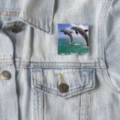 Badge Carré 5 Cm Delfin (En situation)