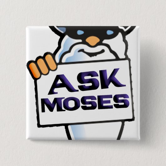 Badge Carré 5 Cm Demander à Moses (Devant)