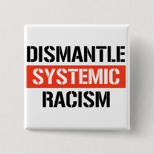 Badge Carré 5 Cm Démanteler le racisme systémique