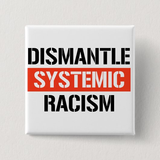Badge Carré 5 Cm Démanteler le racisme systémique (Devant)