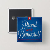 Badge Carré 5 Cm Démocrate (Devant & derrière)