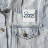 Badge Carré 5 Cm Démocrate fier chic (En situation)