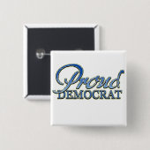 Badge Carré 5 Cm Démocrate fier chic (Devant & derrière)