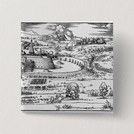 Badge Carré 5 Cm Démonstration des mesures défensives (Devant)