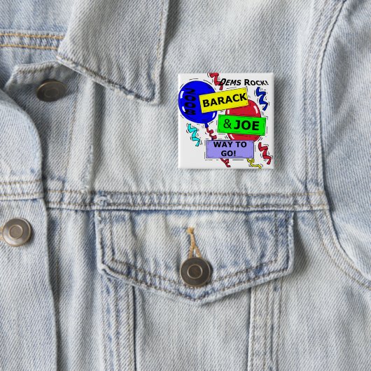 BADGE CARRÉ 5 CM DEMS ROCK (En situation)