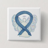 Badge Carré 5 Cm Denim Blue Angel Awareness Ruban Custom Pins (Devant)
