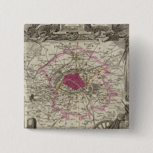 Badge Carré 5 Cm Département de la Seine (Devant)