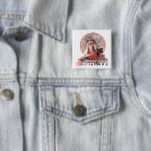 Badge Carré 5 Cm Dépenses de père Noël (En situation)