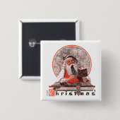 Badge Carré 5 Cm Dépenses de père Noël (Devant & derrière)