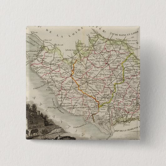 Badge Carré 5 Cm Dept De La Vendee (Devant)