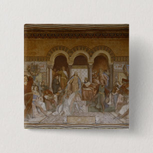 Badge Carré 5 Cm Der Saengerkrieg, c.1854-55