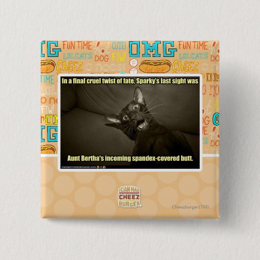 Badge Carré 5 Cm Dernière vue Sparky (Devant)