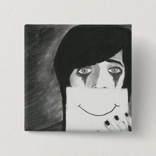 Badge Carré 5 Cm Derrière le masque (Devant)