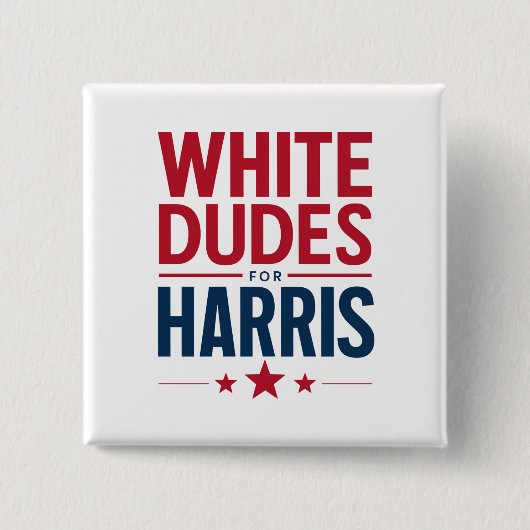 Badge Carré 5 Cm Des Mecs Blancs Pour Harris Election Kamala Harris (Devant)
