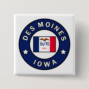 Badge Carré 5 Cm Des Moines Iowa