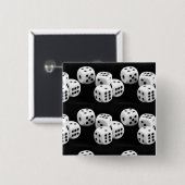 Badge Carré 5 Cm Dés noirs et blancs (Devant & derrière)