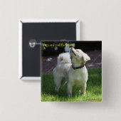 Badge Carré 5 Cm Des pattes, et sentir les fleurs (Devant & derrière)