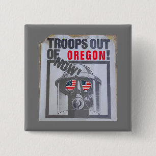 Badge Carré 5 Cm Des Troupes De L'Oregon Maintenant !
