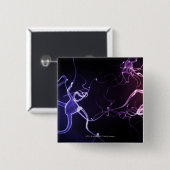 Badge Carré 5 Cm Description colorée des neurones (Devant & derrière)