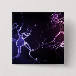 Badge Carré 5 Cm Description colorée des neurones