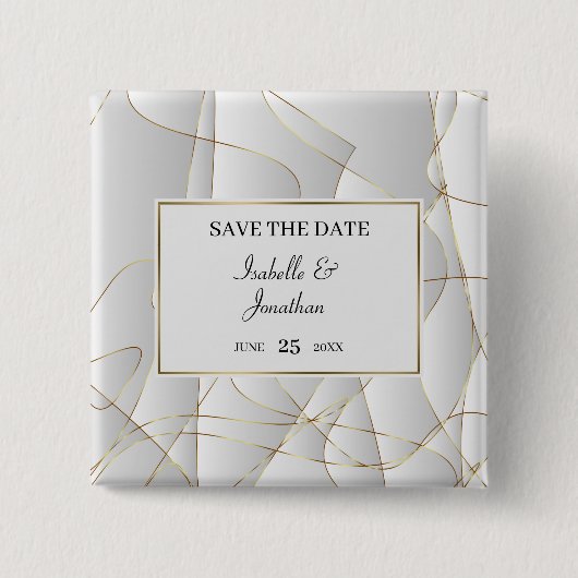 Badge Carré 5 Cm Design Art Déco élégant (Devant)